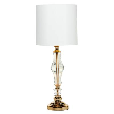Gold Glass Room Table Lamp - 10 x 10 x 26