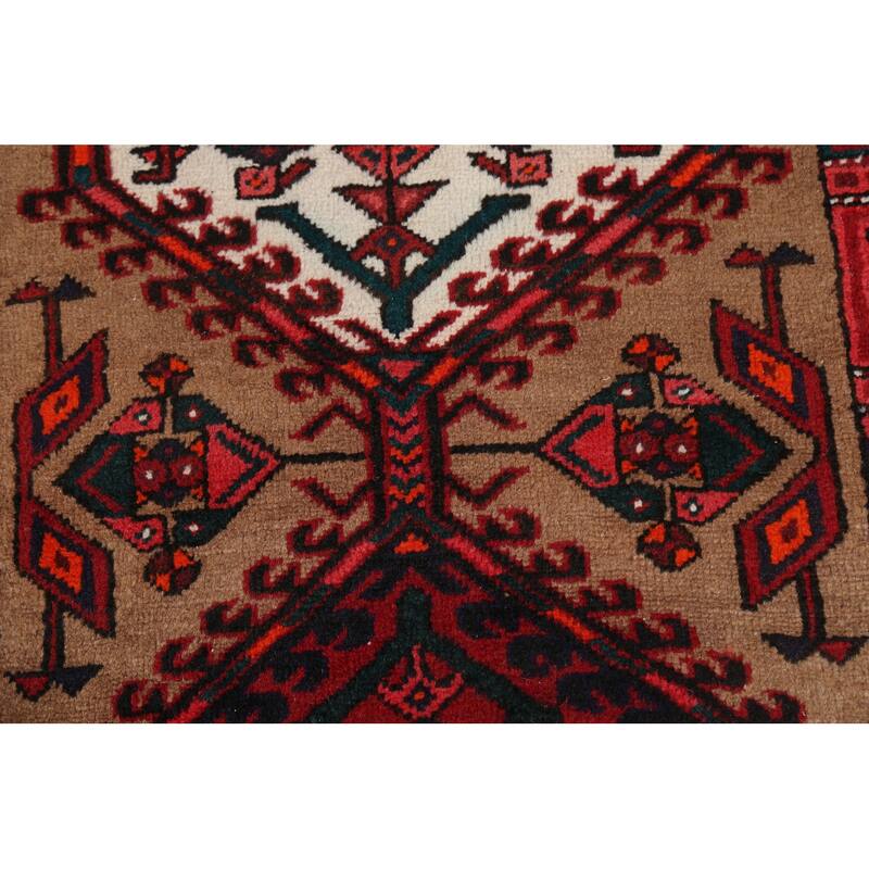 Vintage Vegetable Dye Ardebil Persian Wool Runner Rug Hand-knotted - 3'6" x 11'1"