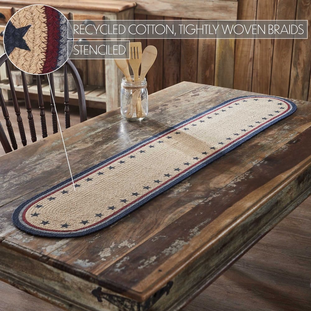 My Country Oval Runner Stencil Stars 12x36