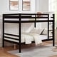 preview thumbnail 12 of 40, Full over Full Wooden Bunk Bed, High Guardrail,Ladder, No Box Spring Espresso