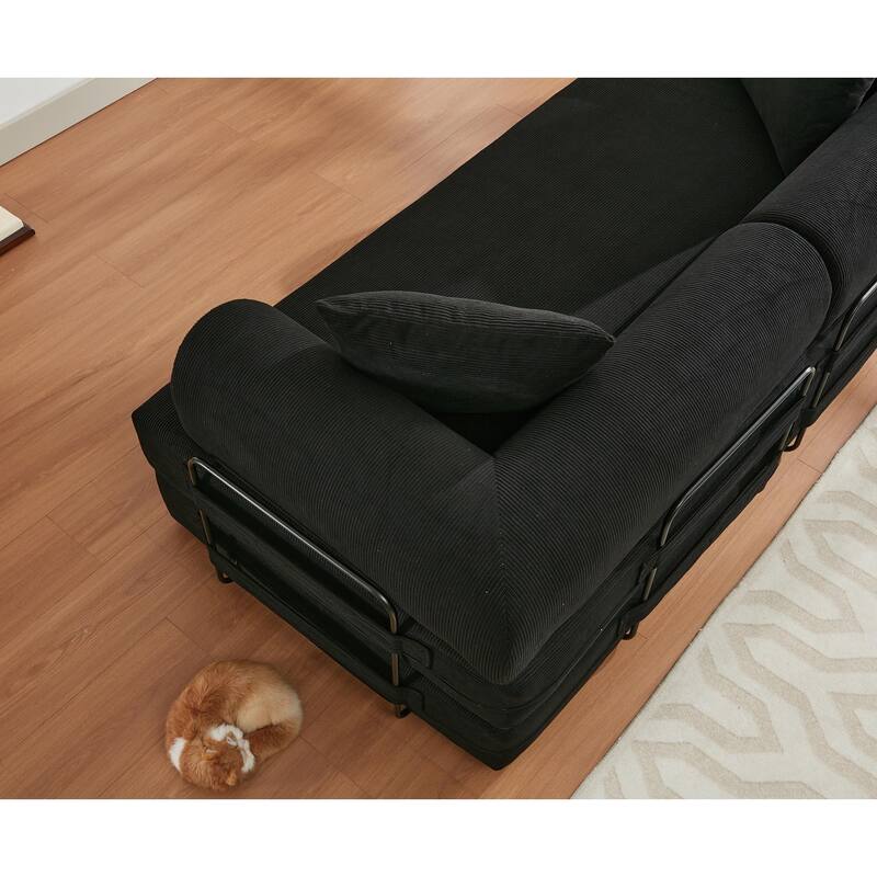 Folding Convertible Sleeper Sofa Bed with Modular Design for Living Room or Guest Room