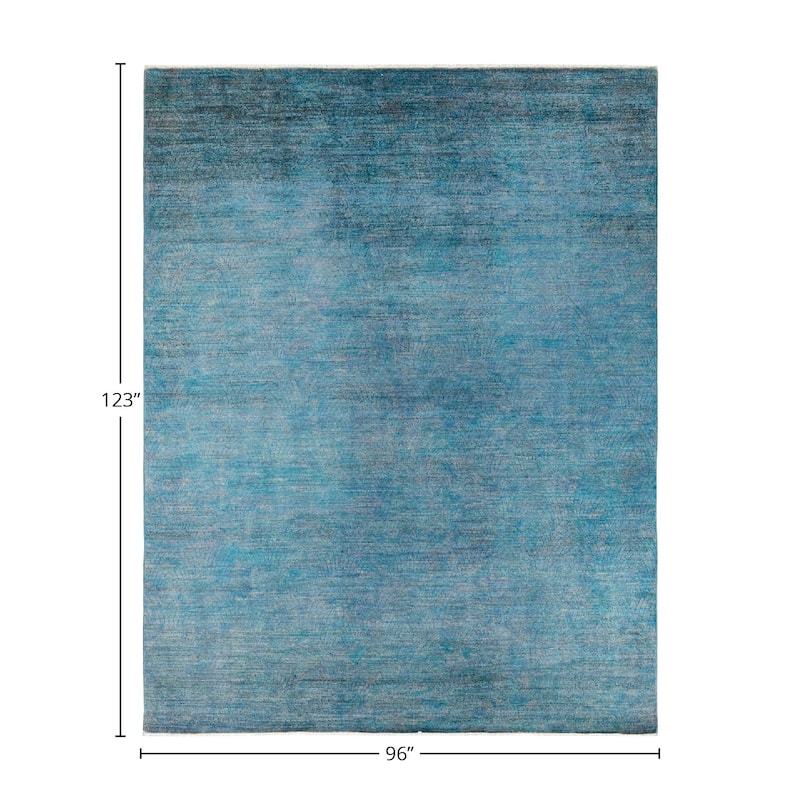 Vibrance, One-of-a-Kind Hand-Knotted Area Rug - Blue, 8' 0" x 10' 3" - 8' 0" x 10' 3"