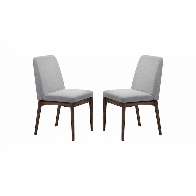 Grey Fabric Upholstered Dining Chair, Brown(Set of 2) - Grey