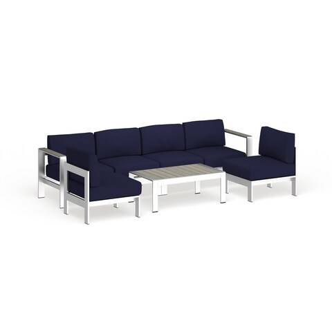 Shore 5-piece Outdoor Patio Aluminum Sectional Sofa Set