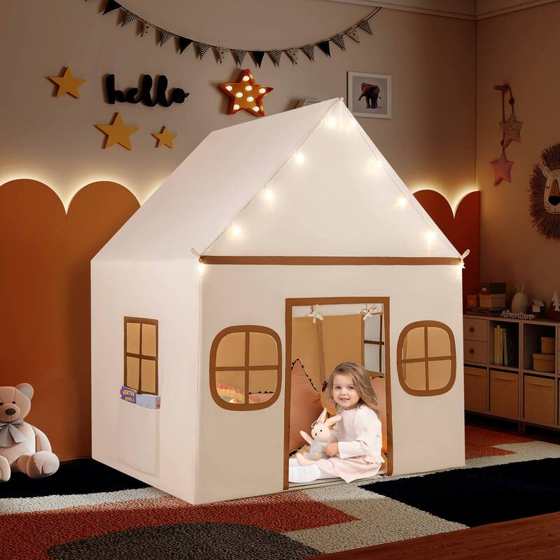 Honeyjoy Kids Play Tent with Padded Mat, Star Lights, Side Storage - See Details
