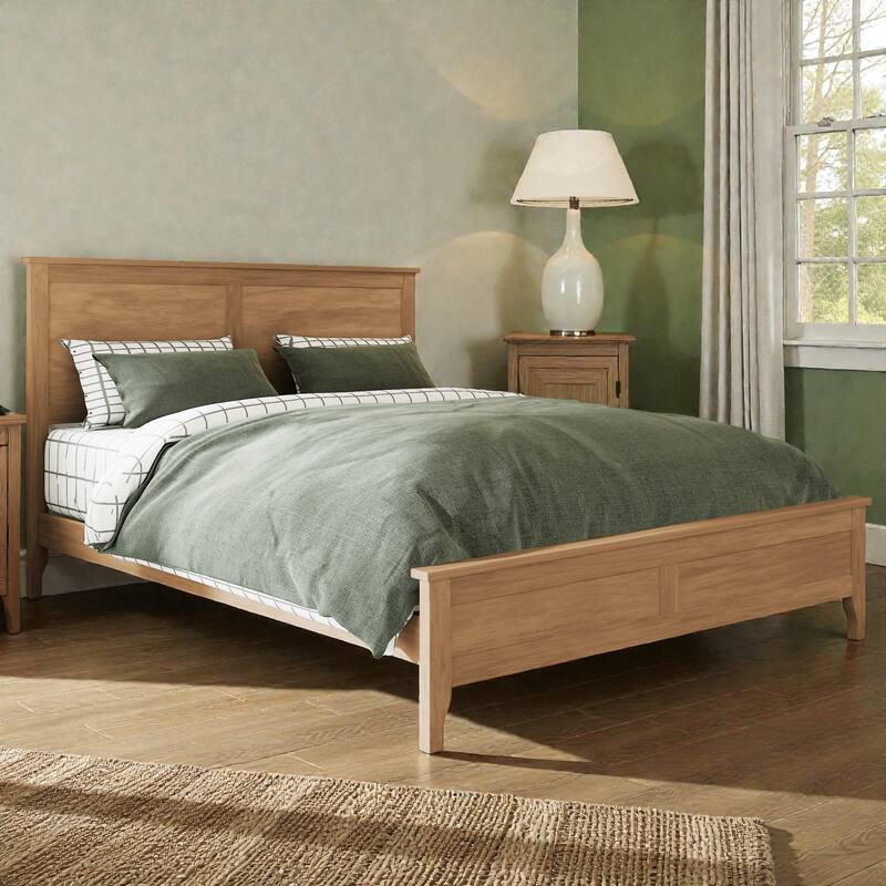 Modern Solid Wood Platform Bed Frame with Wooden Slats Support, No Box Spring Needed, Full Queen King
