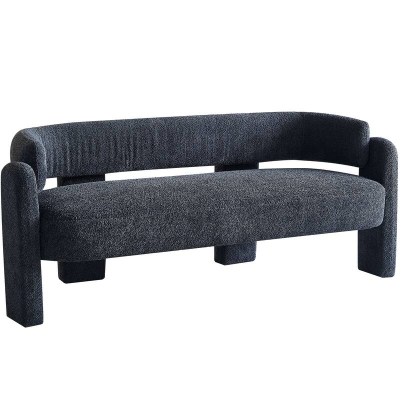 Modern Upholstered Bench Velvet Sofa with Rolled Arms, Loveseat Sofa, Chaise Sofa for Club Living Room Bedroom