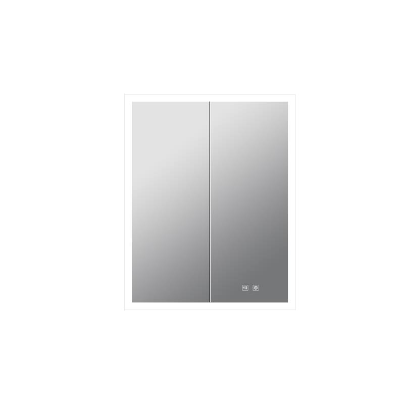 Mesa Surface-Mount LED Mirror Medicine Cabinet with Defogger - 24 in W x 28 in H