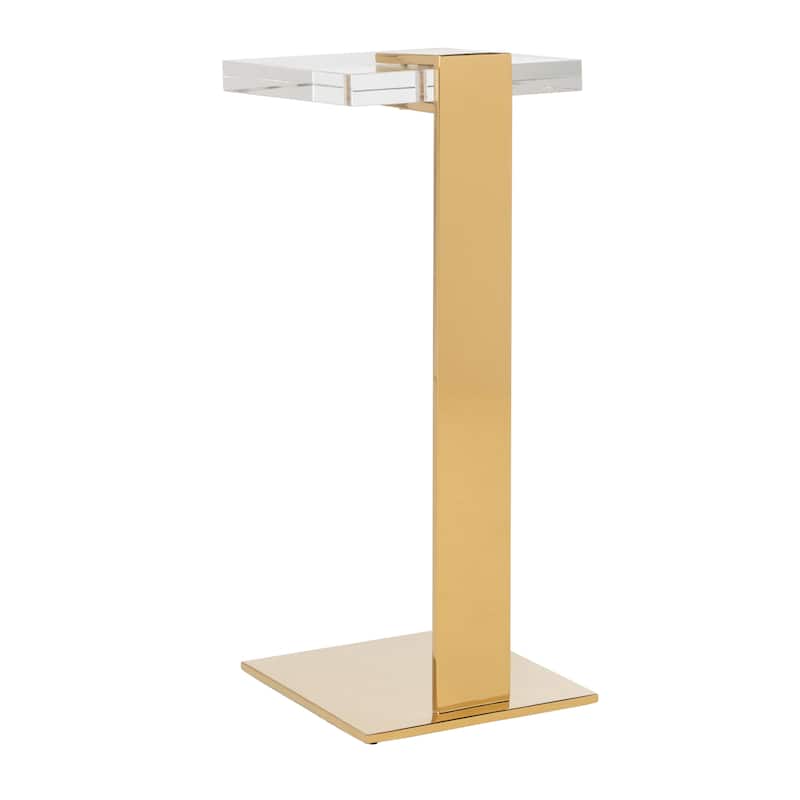 SAFAVIEH Couture Shiloh Acrylic Drink Table - 9.8" W x 9.8" L x 24" H - 10Wx10Dx24H