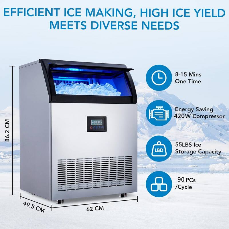 Commercial Ice Maker Machine 100Lbs/24H
