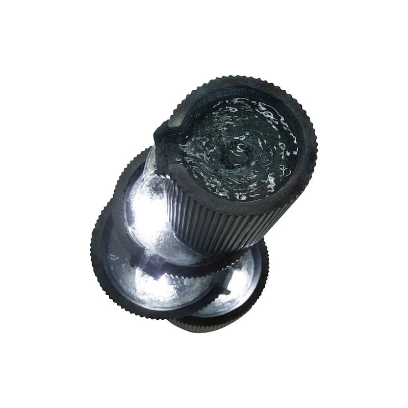 LED Hemispherical Bowl 3 Tier Outdoor Garden Water Fountain - 39.25"