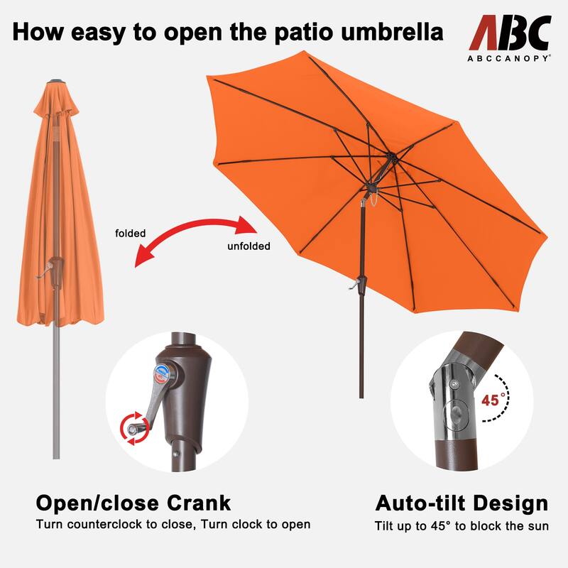 ABCCANOPY 9FT Patio Umbrella with Push Button Tilt