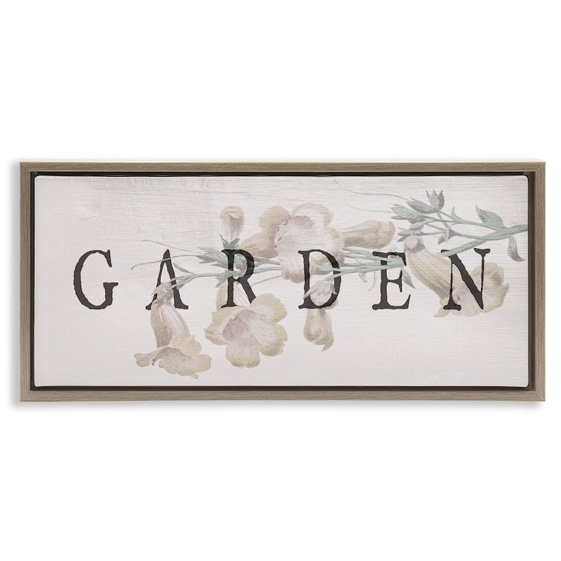 Stupell Rustic Garden & Flower Framed Floater Canvas Wall Art Design By Lil' Rue - 31 x 14 - Brown