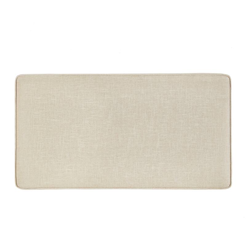 Entryway Footrest Seat with Solid Wood Frame and Swivel Casters, Upholstered Seat, Indoor Bench Storage Bench