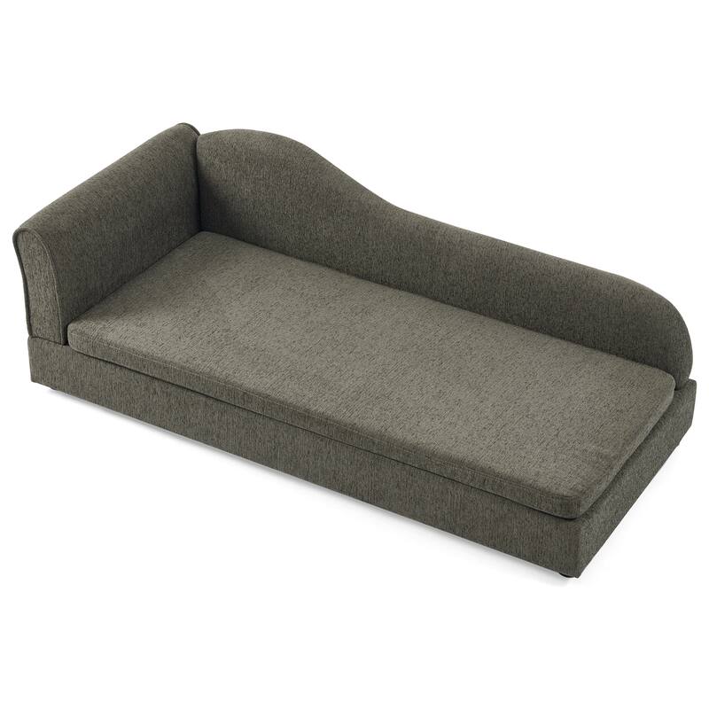 Oversized Pet Sofa, Elegant Modern Linen Fabric Elevated Dog Sofa Bed, Oversized Rectangular Pet Bed with Backrest & Armrest