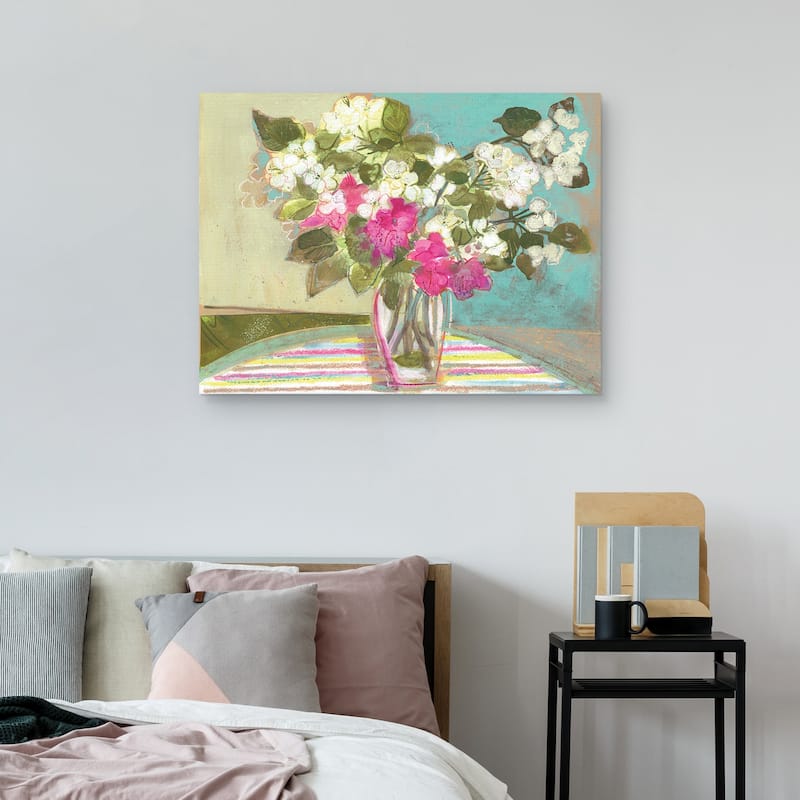 Apple Blossoms Blue by Maret Hensick Canvas Art Print