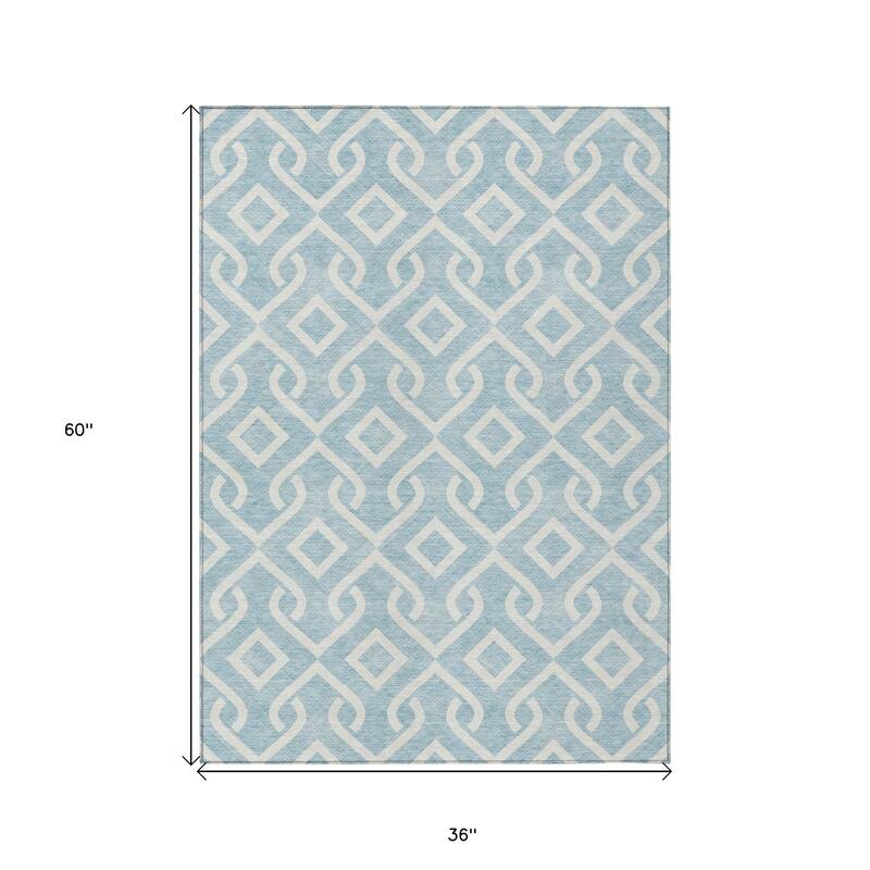 HomeRoots Geometric Transitional Rectangle Outdoor Rug