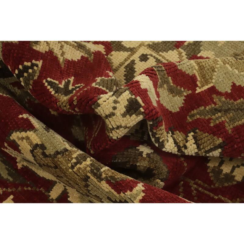 Red Floral Indian Area Rug 6x10 - 9' 10'' X 6' 5''