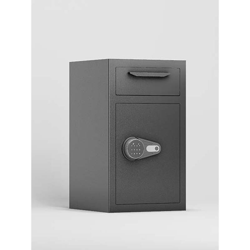 Roomfitters Electronic Depository Drop Safe with Anti-Fishing Slot, Steel Cash Box, Black - Black