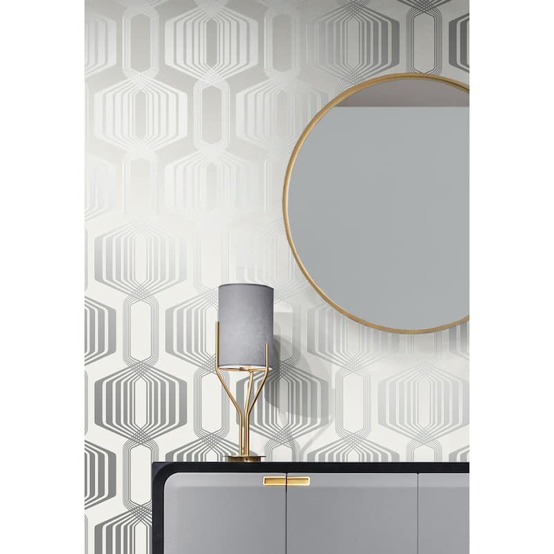 NextWall Striped Geo Peel and Stick Wallpaper