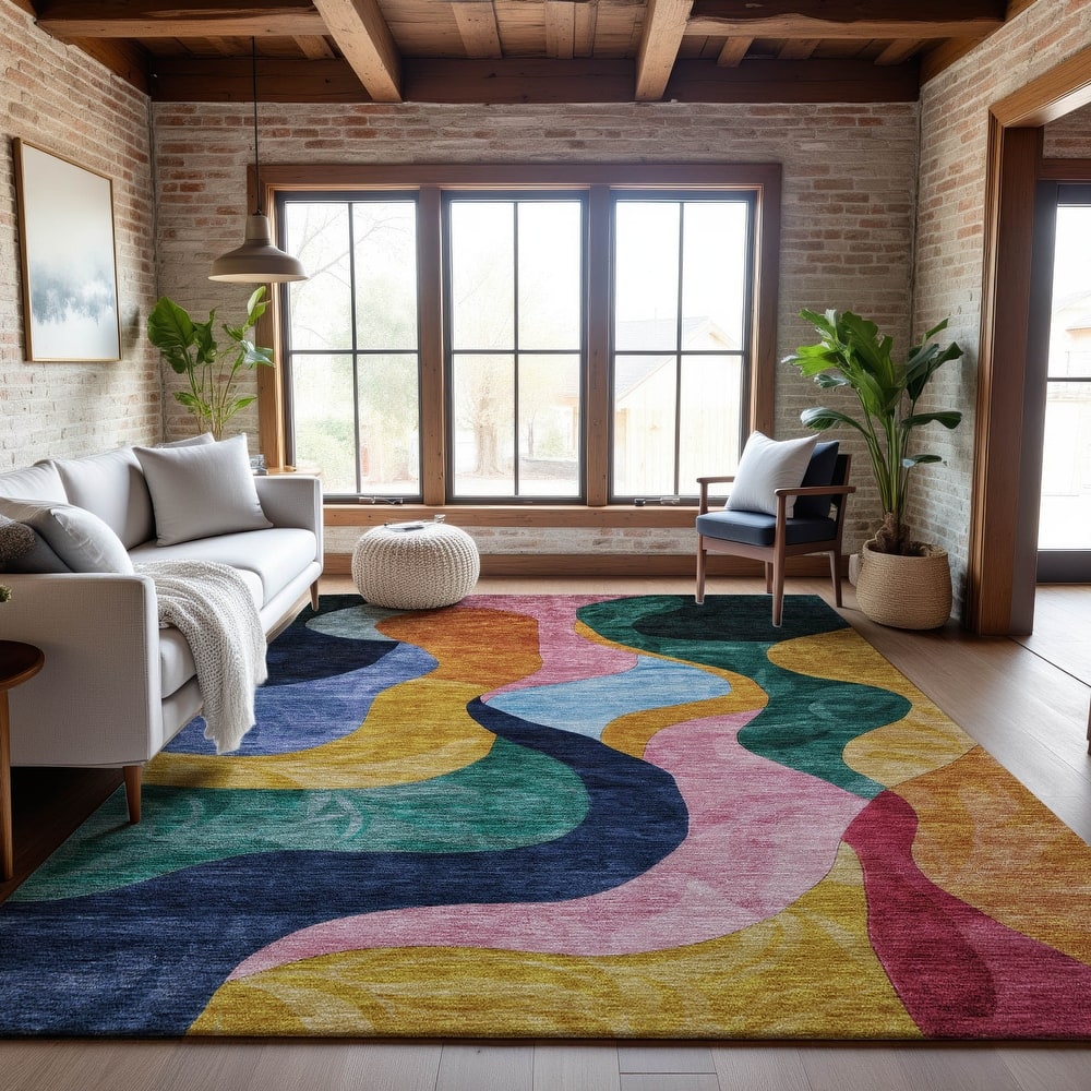 Premium Washable Super Soft Contemporary Abstract Mayfield Rug