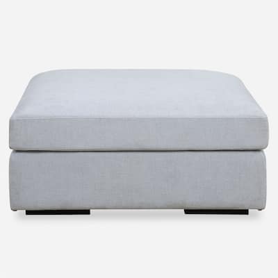 Refuge Solid Upholstered Foot Stool Ottoman - 40" - Sky Blue