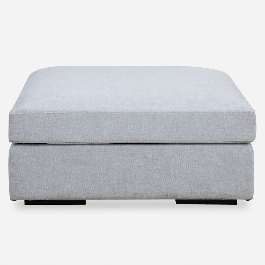Refuge Solid Upholstered Foot Stool Ottoman - 40" - Sky Blue
