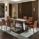 preview thumbnail 1 of 9, Tanya Contemporary 7-Piece Dining Set with Sintered Stone and Walnut-Finished Tabletop