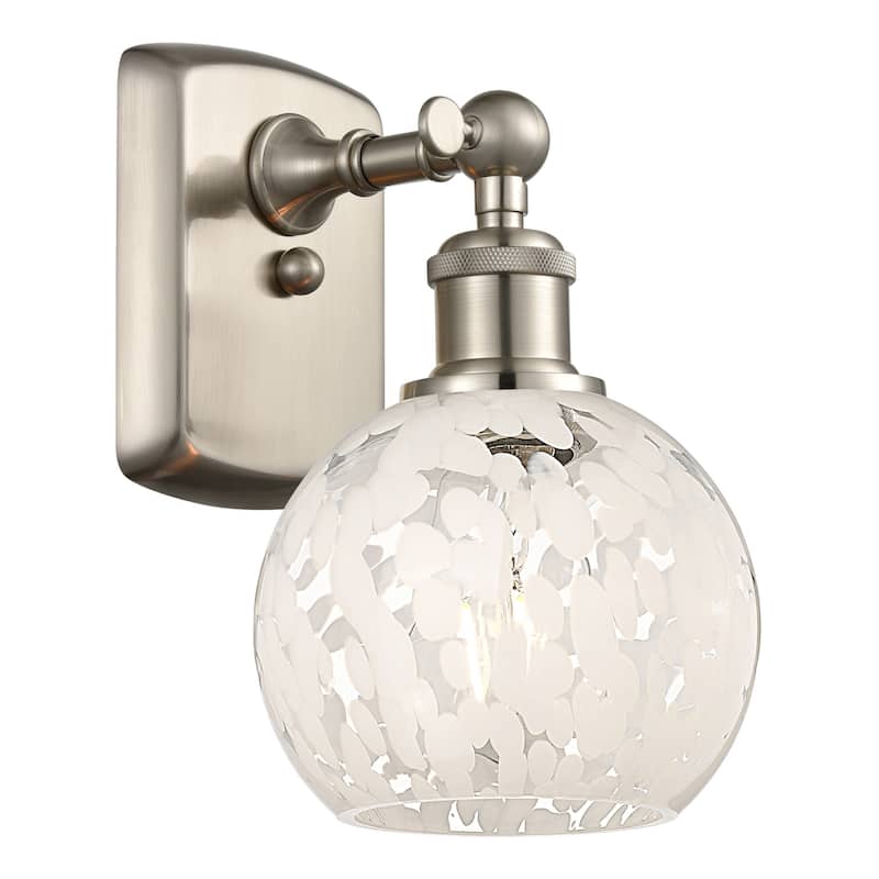 Innovations Lighting 516-1W-9-6 White Mouchette Sconce White Mouchette