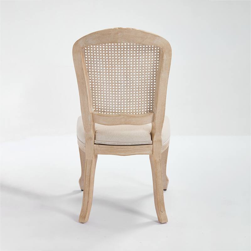 2PCS Nature Rattan With Fan-shaped Back