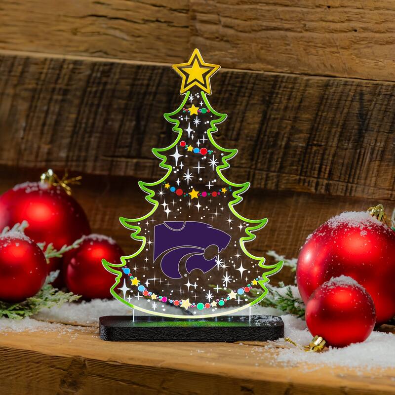 10" LED Tabletop Christmas Tree Desklite Sign, Kansas State University