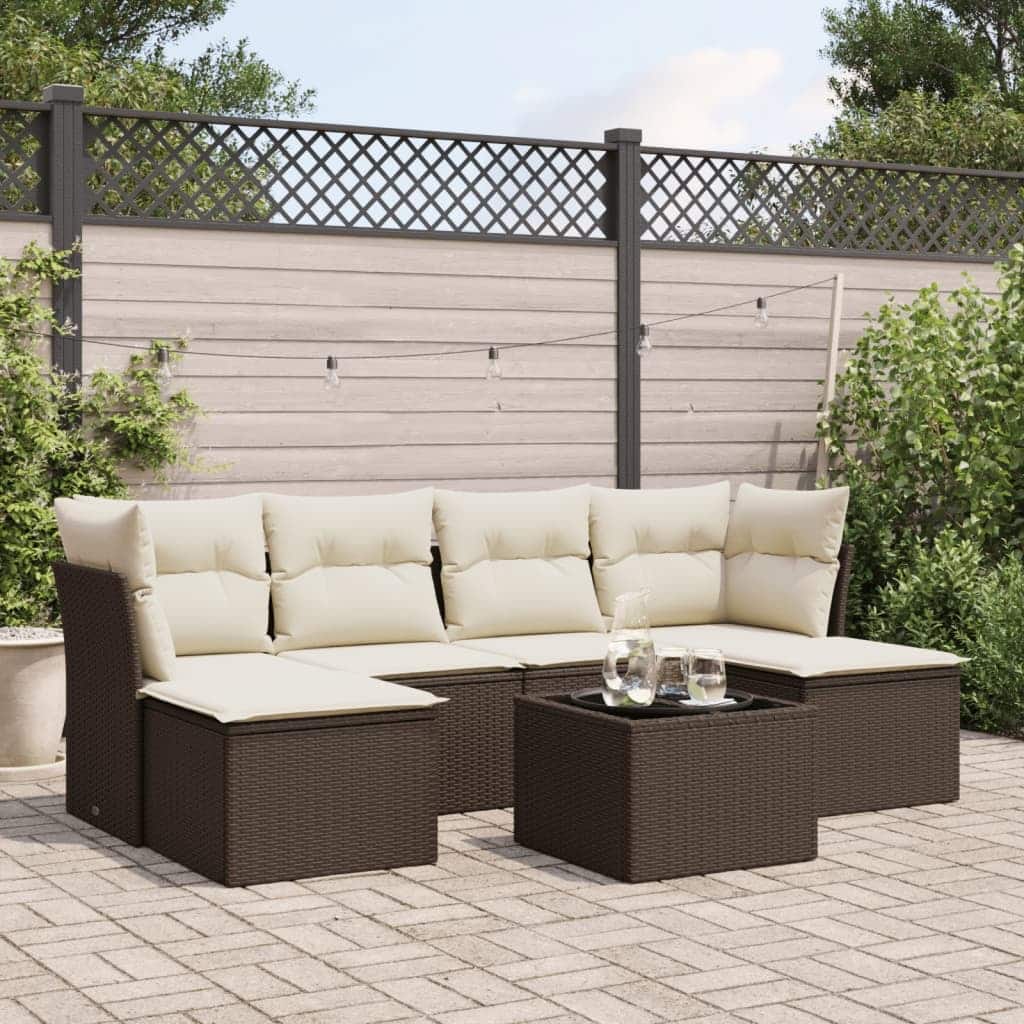 vidaXL Garden Sofa Set Brown Cubic - 21.7 x 21.7 x 14.6
