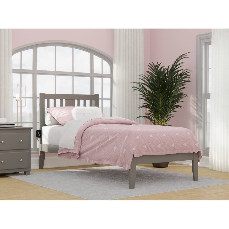 Tahoe Platform Bed with USB Charging Station - Grey - Twin XL