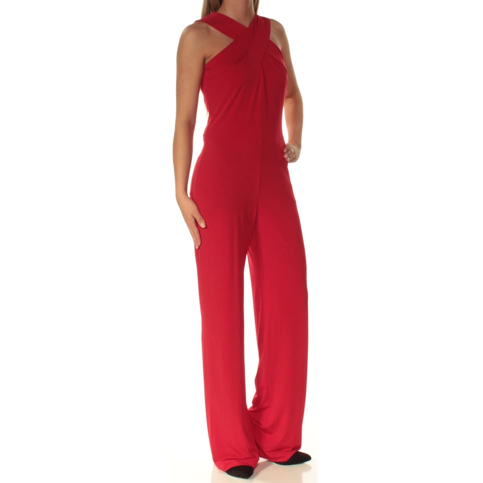 Shop Michael Kors 140 Womens New 1047 Red Sleeveless Wide Leg