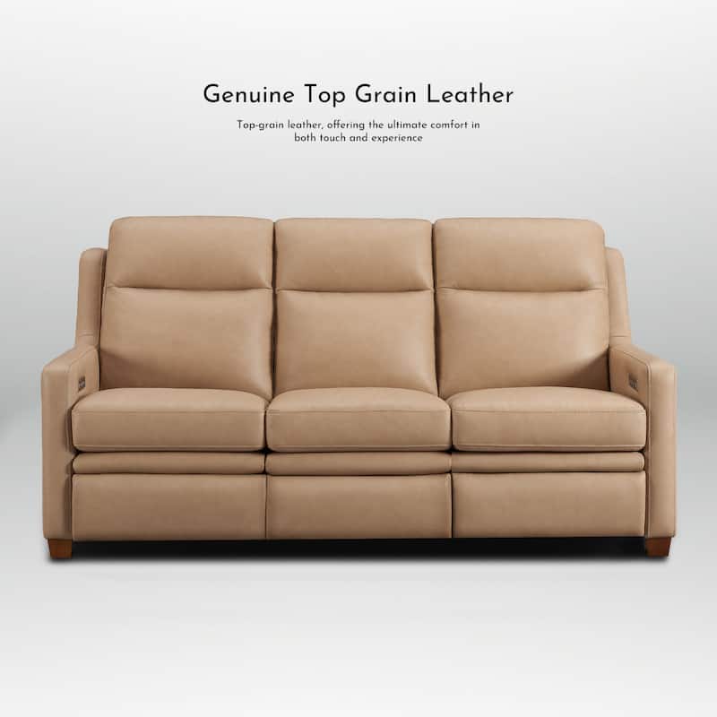 Genuine Leather Recliner Sofa 78" Triple-Motor Power Zero-Wall Reclining 3-Seat Sofa with USB&USB-C Port