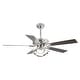 preview thumbnail 44 of 46, 52" Modern Chrome/ Black Indoor Ceiling Fan Light with Remote and 5 Resiversible Blades