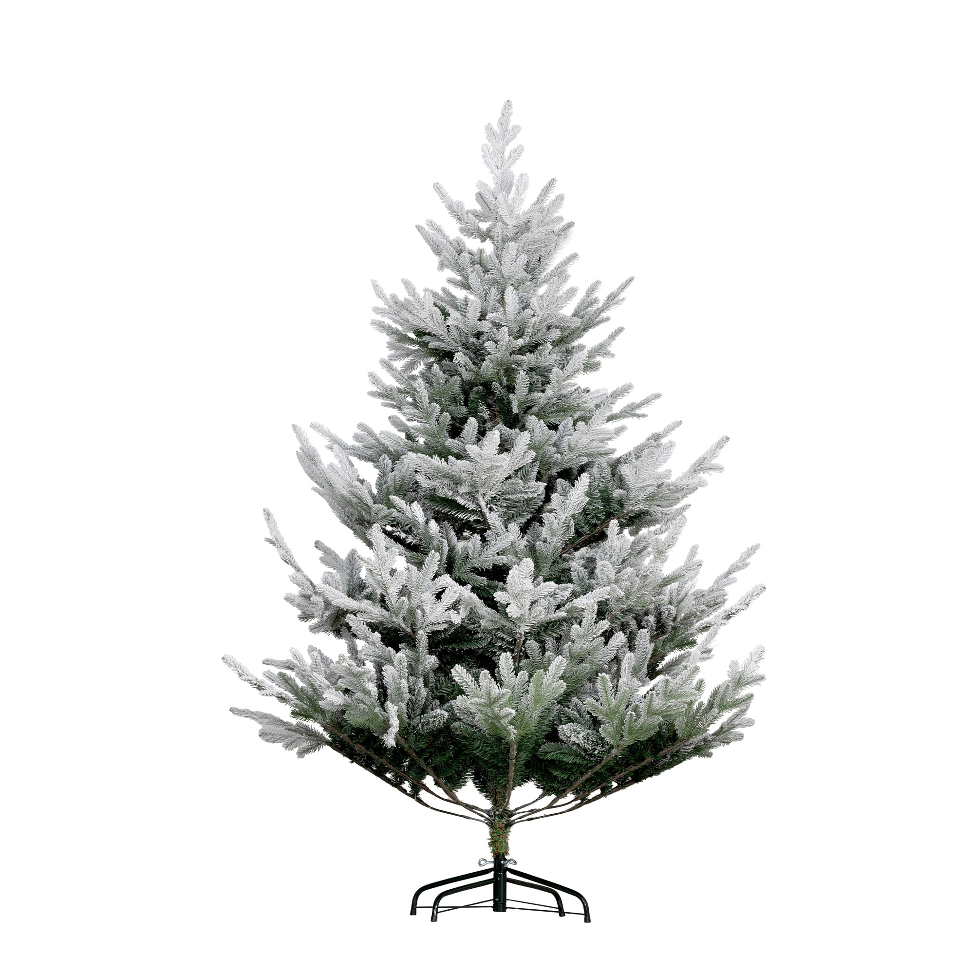 HOMCOM Artificial Pine Tree - Hinged Branches, Steel Base, Auto Open, Green