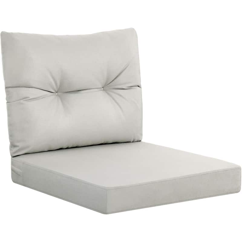WINSOON 24x24 Inch Outdoor Deep Seat Cushion Set,Waterproof and Resistant - Light Grey