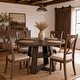 preview thumbnail 2 of 28, Farmhouse 43" Round Dining Table with Sturdy Wooden Pedestal, Built-in Storage Shelf