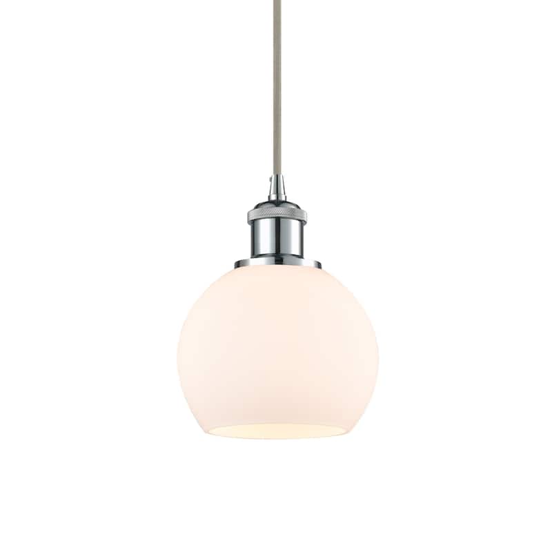 Innovations Lighting 516-1P-10-6 Athens Pendant Athens 6" Wide Mini - Polished Chrome / Matte White