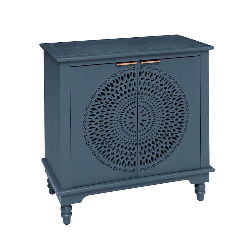 American style Hollow-Carved 2 Door Accent Cabinet Sideboard Buffet Storage Cabinet for Entryway Living Room Bedroom