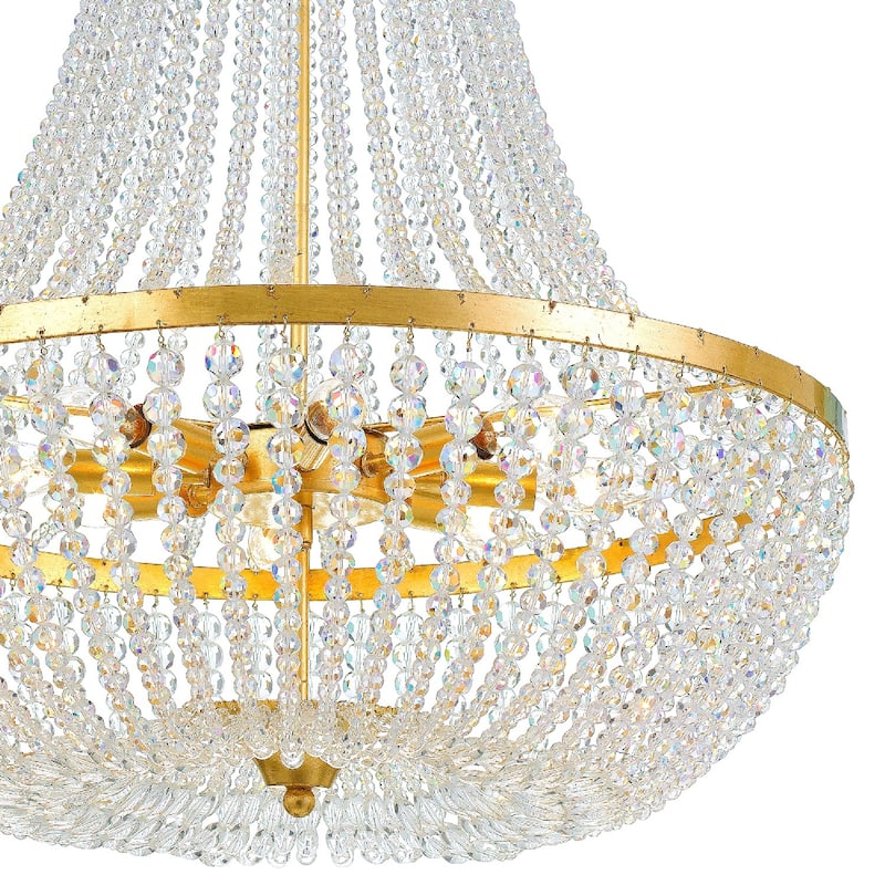 Rylee 8 Light Antique Gold Chandelier - 24.75'' W x 31.25'' H