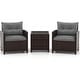 preview thumbnail 46 of 81, Costway 3PCS Patio Rattan Furniture Set Cushioned Conversation Set - See Details