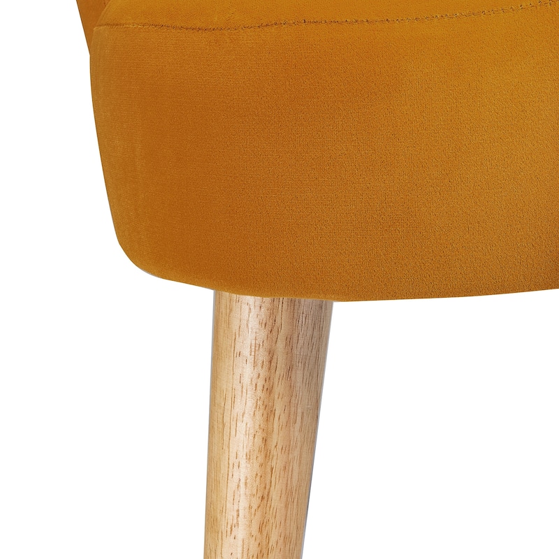 Eleanora Morden Scalloped Velvet Arm Chair with Tufted Back by HULALA HOME