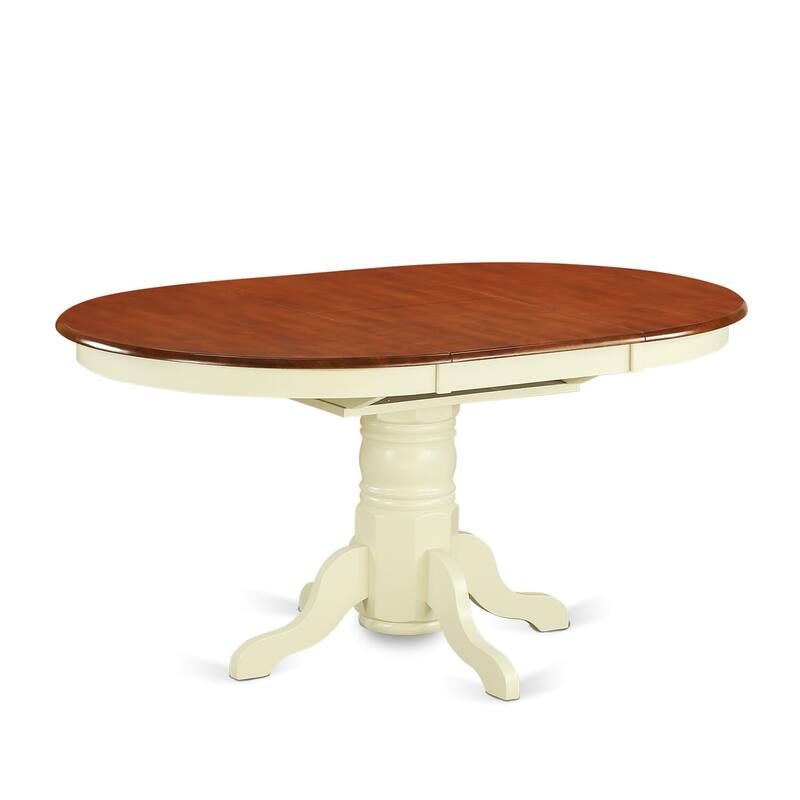 East West Furniture 7 Piece Dining Room Table Set- an Oval Kitchen Table and 6 Dining Chairs, Buttermilk & Cherry