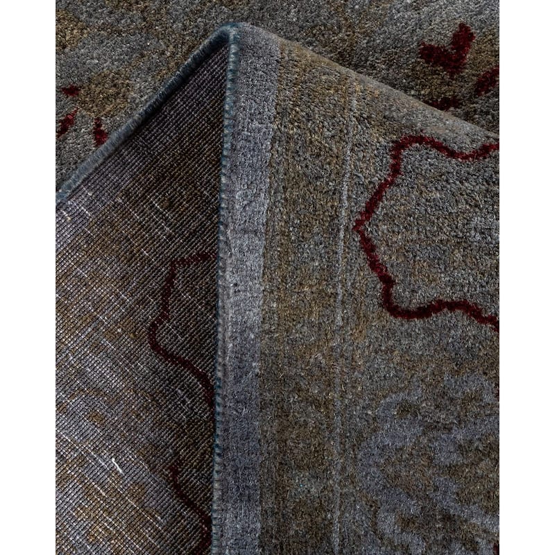 Overton Hand Knotted Wool Vintage Inspired Modern Contemporary Overdyed Gray Area Rug - 4' 3" x 5' 10"