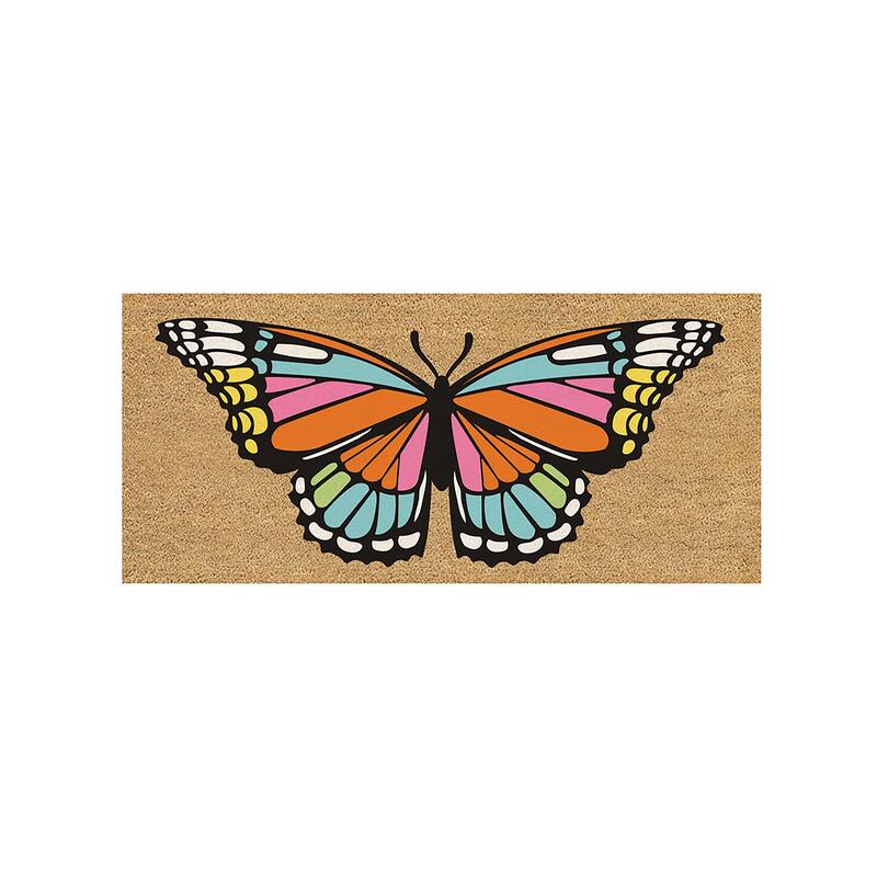 22 in. x 10 in. Butterfly Fantasy Flocked Sassafras Coir Switch Mat