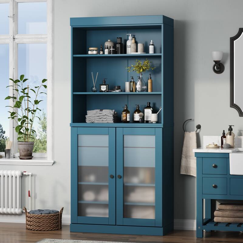 100% Solid Wood 32" Bathroom Cabinet with Optional Doors, 2-Drawers by Palace Imports