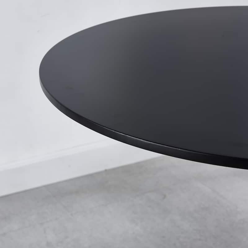 31.5" Mid-century Round Dining Table for 2-4 people,with MDF Top and Metal Base