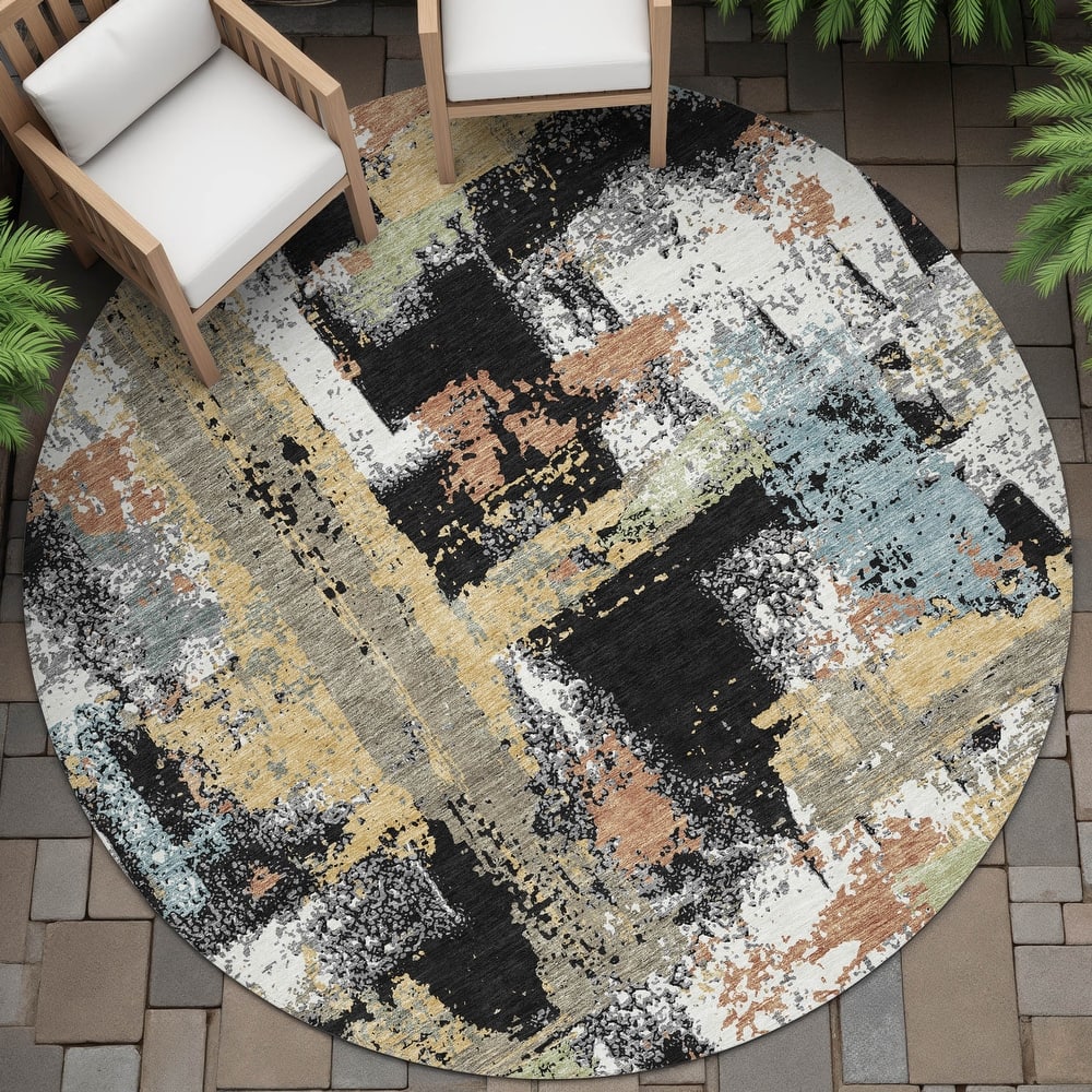 Machine Washable Indoor/Outdoor Casual Contemporary Chantille Rug